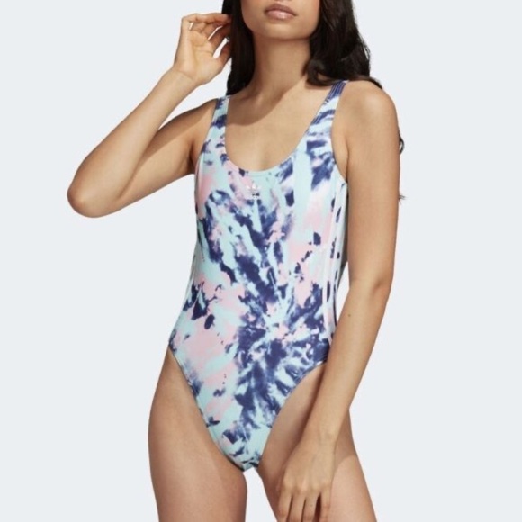 Adidas - Tie Dye Print One Piece Swimsuit - Picture 1 of 4